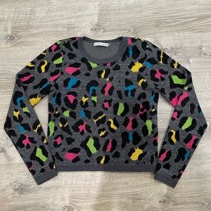 Alice + Olivia Metallic Accented Wool Sweater